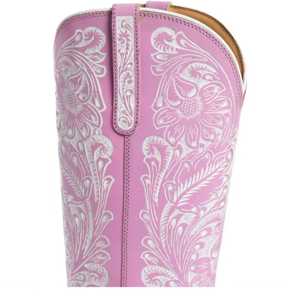 MYRA BAG Valentina Trail Hand Tooled Tall Pink Cowboy Boots 6-11NWT - Picture 7 of 16